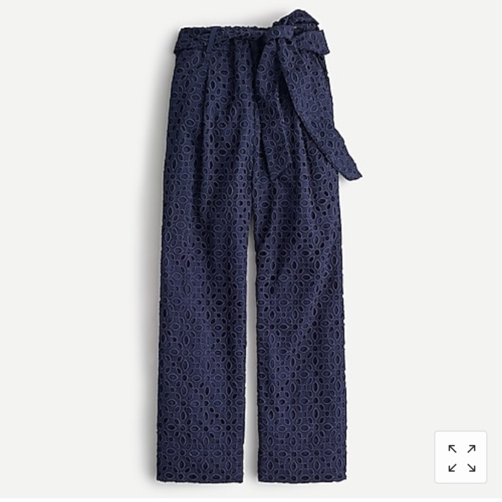 NWT J. Crew Tie-waist eyelet pant